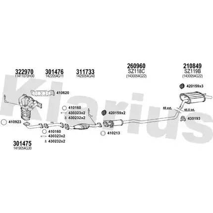 Система выпуска ОГ KLARIUS WKE PM 820109E DSUAX5 3077902 изображение 0