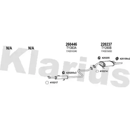 Система выпуска ОГ KLARIUS 3077986 4IJAPD P 900194E 2QF08 изображение 0