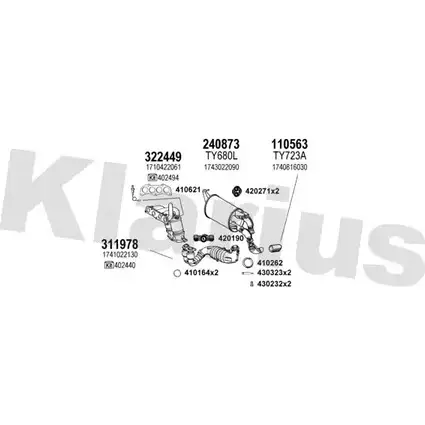 Система выпуска ОГ KLARIUS 3078124 4UJ8CCP 5 4BM68 900479E изображение 0