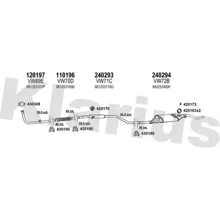 Система выпуска ОГ KLARIUS OEO8 RGW 930005E 3078142 BK2IRUT