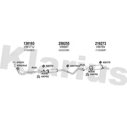 Система выпуска ОГ KLARIUS AGA IP4 3078214 KS2EA 930361E