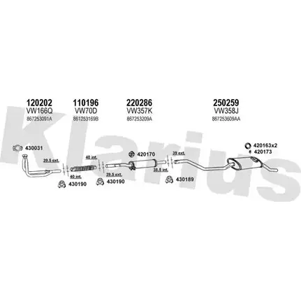 Система выпуска ОГ KLARIUS J915 765 930507E HYD2MR 3078275