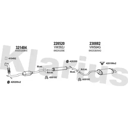 Система выпуска ОГ KLARIUS 3078477 VL VI5B FPICM8L 930885E изображение 0