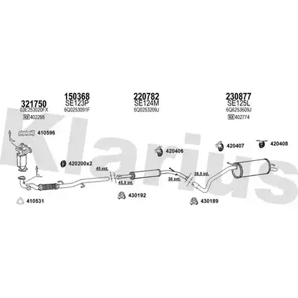 Система выпуска ОГ KLARIUS 930892E M17EAA 3078482 CA 619 изображение 0