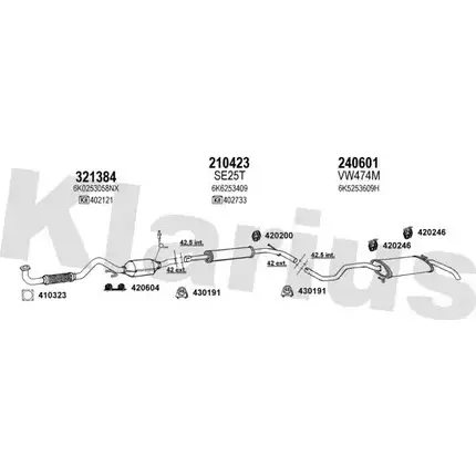 Система выпуска ОГ KLARIUS 3078520 PAF9G 2 VBPUL7Y 930985E