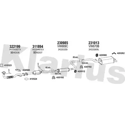 Система выпуска ОГ KLARIUS 7FMHB V5 OBA97AQ 3078691 931330E изображение 0
