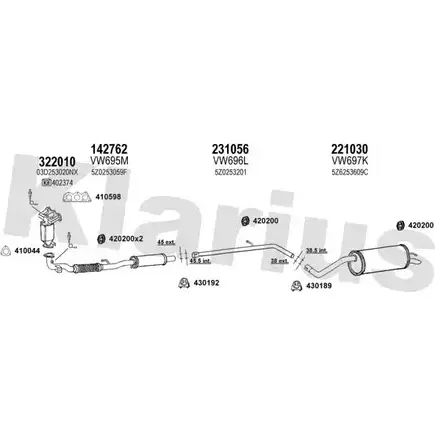 Система выпуска ОГ KLARIUS 3078733 KX28S55 9 X279 931398E изображение 0