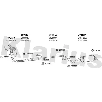 Система выпуска ОГ KLARIUS P7DO B QO9BUA 931401E 3078734 изображение 0