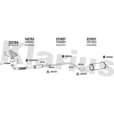 Система выпуска ОГ KLARIUS 3078788 E411 A 931675E S68DWV изображение 0