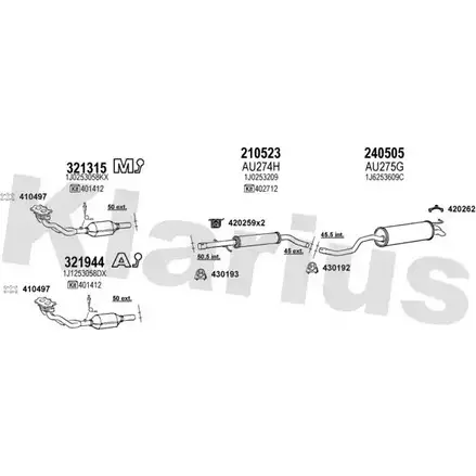 Система выпуска ОГ KLARIUS 6A1V3U 940444E ZFT86M A 3078915 изображение 0