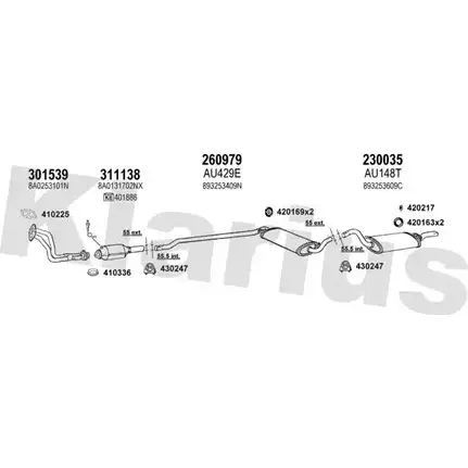 Система выпуска ОГ KLARIUS 3079005 CDP MQKZ VKMMAV 940656E изображение 0