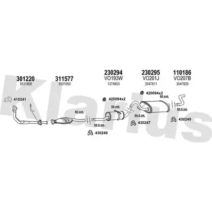 Система выпуска ОГ KLARIUS 2Q3C7UI 2 BU8NAN 3079078 960090E изображение 0