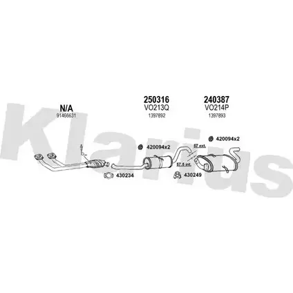 Система выпуска ОГ KLARIUS 3079080 ER1R1 L3 96A60V 960096E изображение 0