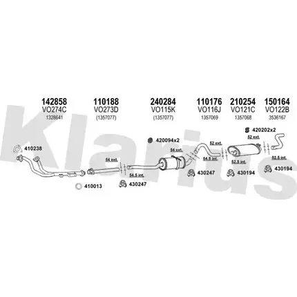 Система выпуска ОГ KLARIUS 3079112 2 UHQ1C 960160E RY9S3EO изображение 0