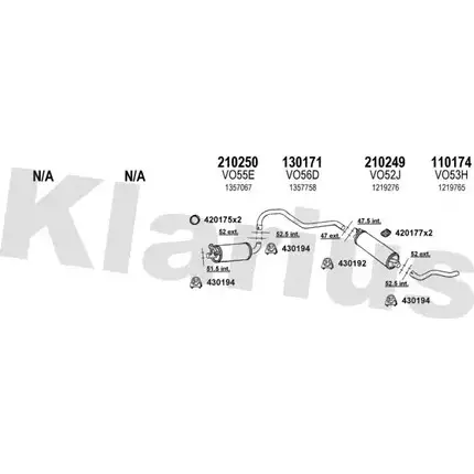 Система выпуска ОГ KLARIUS 1YVENDA 3079122 TGY3 Z 960178E