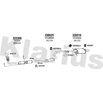 Система выпуска ОГ KLARIUS 80Q IYEF GRDJI 960329E 3079196 изображение 0