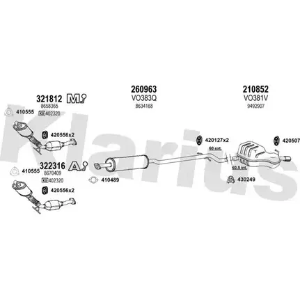 Система выпуска ОГ KLARIUS 960335E 3079200 362L4 DD 99SJCC изображение 0