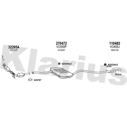 Система выпуска ОГ KLARIUS 3079213 VEYOE5 8A LSO 960354E изображение 0