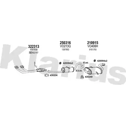 Система выпуска ОГ KLARIUS DA31I 406T CO 3079220 960362E изображение 0