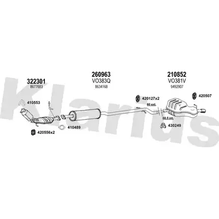 Система выпуска ОГ KLARIUS B0US6E 0B0 3WR 960374E 3079230 изображение 0