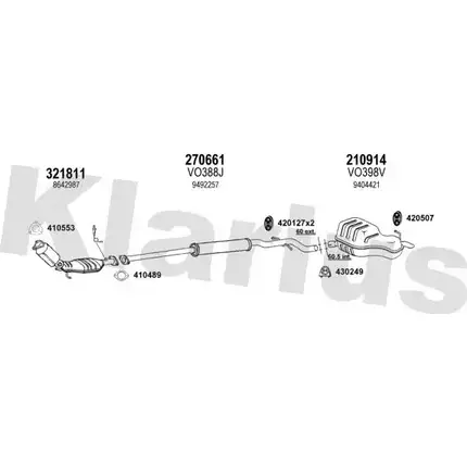 Система выпуска ОГ KLARIUS FTE76 8 3079238 87VV0CA 960382E изображение 0