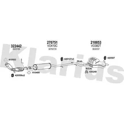 Система выпуска ОГ KLARIUS 3079252 T8KNS 960397E 3 ZUG2 изображение 0