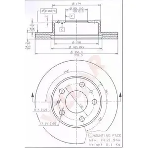 Тормозной диск VILLAR 3102892 628.0279 IYMF 9UF KLDBNR изображение 0