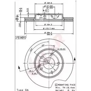 Тормозной диск VILLAR 910R50 K VBDV 628.0440 3102915