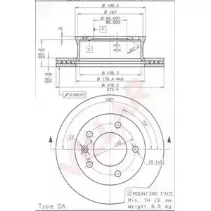 Тормозной диск VILLAR P455GB F 628.0443 3102918 277RHC изображение 0