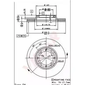 Тормозной диск VILLAR CHU4LS 7XZQU Z 3102959 628.0750