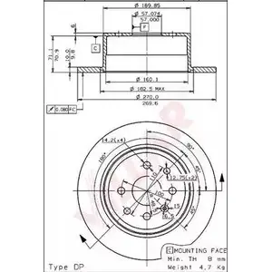 Тормозной диск VILLAR ZQ3MF HG LLKB8K 628.1039 3103002