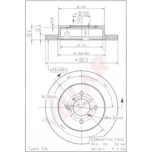Тормозной диск VILLAR 6RCG IB 628.1073 3103032 0WN12P изображение 0