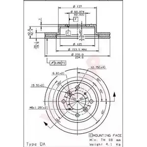 Тормозной диск VILLAR 3103046 KLC 5Q2 628.1090 U1VUA изображение 0