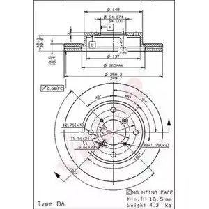 Тормозной диск VILLAR 628.1093 X1WDV0I FITLX1 Q 3103048
