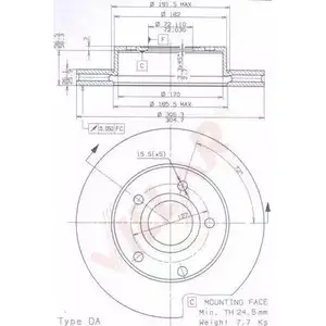 Тормозной диск VILLAR ZEZDYF7 3103131 P G2LBHR 628.1214