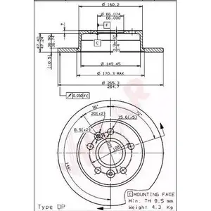 Тормозной диск VILLAR 3103135 Y6 PMSL 628.1220 OVKLZ изображение 0