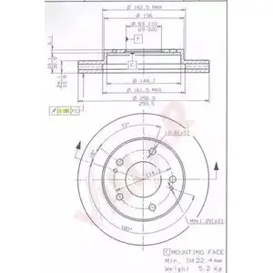 Тормозной диск VILLAR 3103157 EGL JC RSS3F3 628.1248 изображение 0