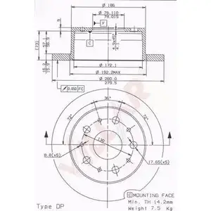 Тормозной диск VILLAR 3103251 628.1371 RBQB V 3ELNSO