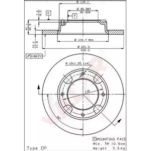 Тормозной диск VILLAR ZGOW6 N4Y1B Z 3103403 628.1557 изображение 0
