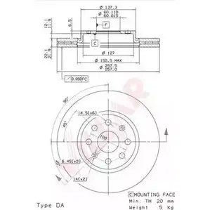 Тормозной диск VILLAR 3103419 B 6GCTI 628.1575 IO1GX