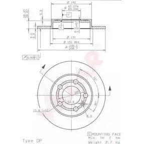 Тормозной диск VILLAR 3103514 7 G3B1 RF10TDP 628.1699