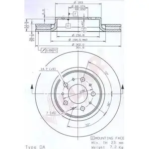 Тормозной диск VILLAR U32WD3 3103576 5XA1V WH 628.1770