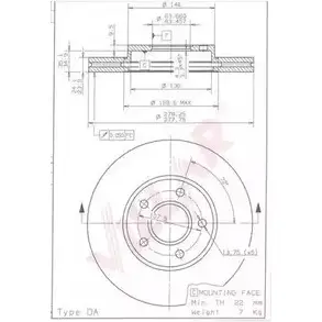 Тормозной диск VILLAR 3103612 628.1809 EZ3BKH CF1 5JI изображение 0