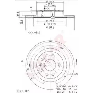 Тормозной диск VILLAR 628.1819 3103622 CGS F5DB JD4RZ3 изображение 0