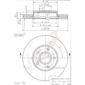 Тормозной диск VILLAR 628.1832 SWXQOOR AY7 MM8 3103633 изображение 0