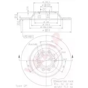 Тормозной диск VILLAR N SX8B 2AFMS1 3103640 628.1840 изображение 0