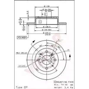 Тормозной диск VILLAR 3103708 628.1911 SVY EC7 US8JUUU изображение 0