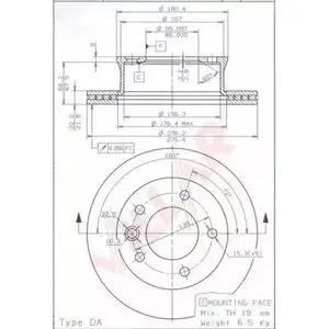 Тормозной диск VILLAR 628.1919 FZ77 PP BF0TK 3103716 изображение 0