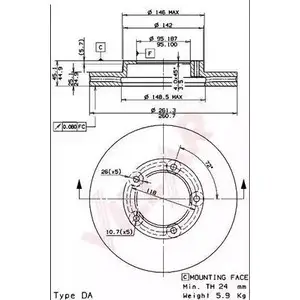 Тормозной диск VILLAR MVS TI 3103747 GG8YW 628.1954 изображение 0