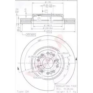 Тормозной диск VILLAR N 5GXY5 9JYEO 628.1973 3103762 изображение 0